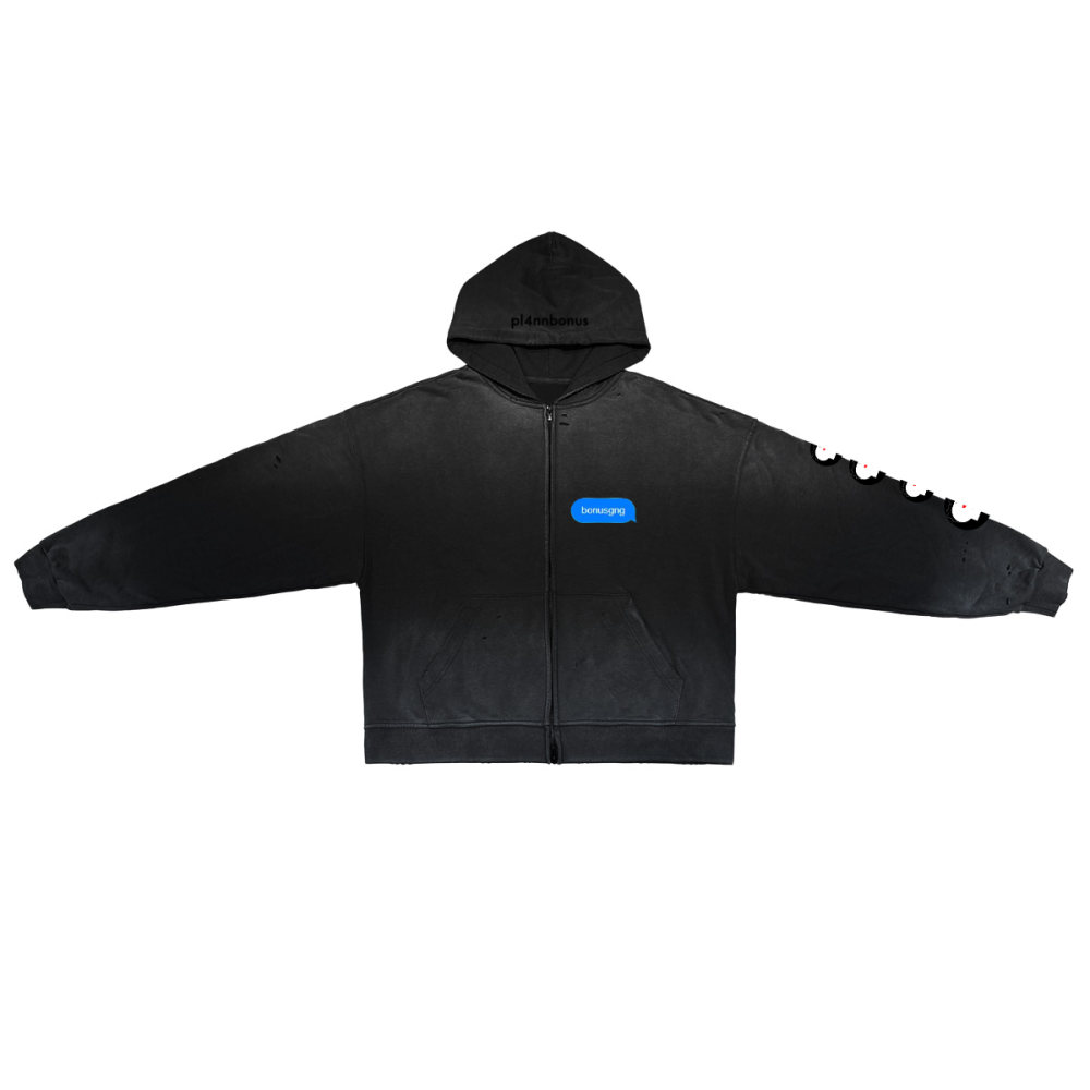 Unisex Washed Distressed Dystopian Streetwear Zip-Up Hoodie(420GSM)