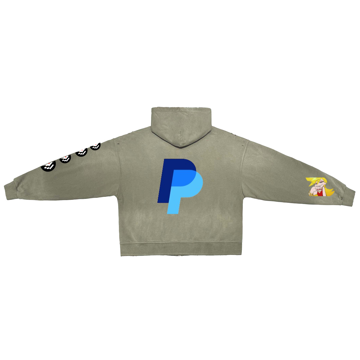 Unisex Washed Distressed Dystopian Streetwear Zip-Up Hoodie(420GSM)