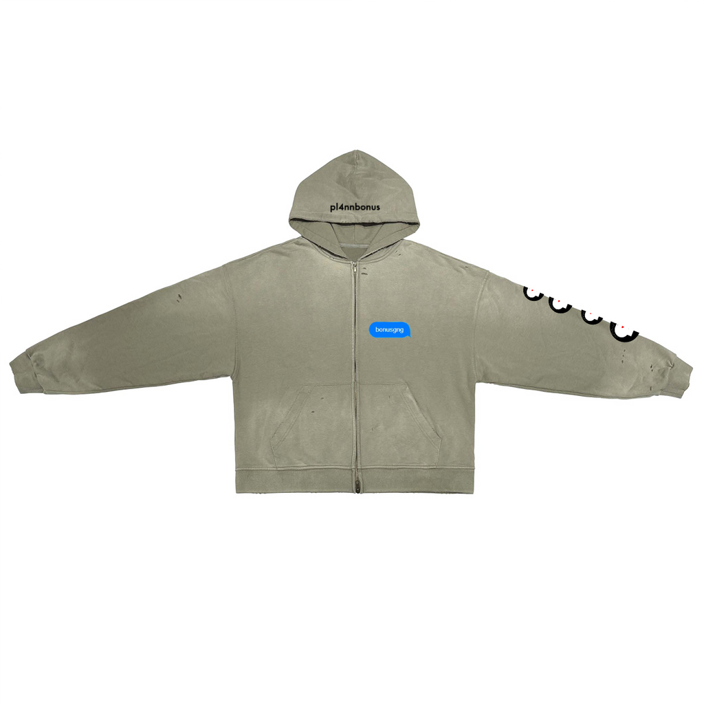 Unisex Washed Distressed Dystopian Streetwear Zip-Up Hoodie(420GSM)