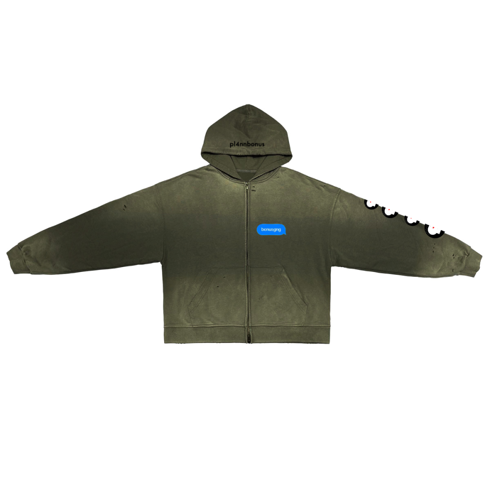 Unisex Washed Distressed Dystopian Streetwear Zip-Up Hoodie(420GSM)