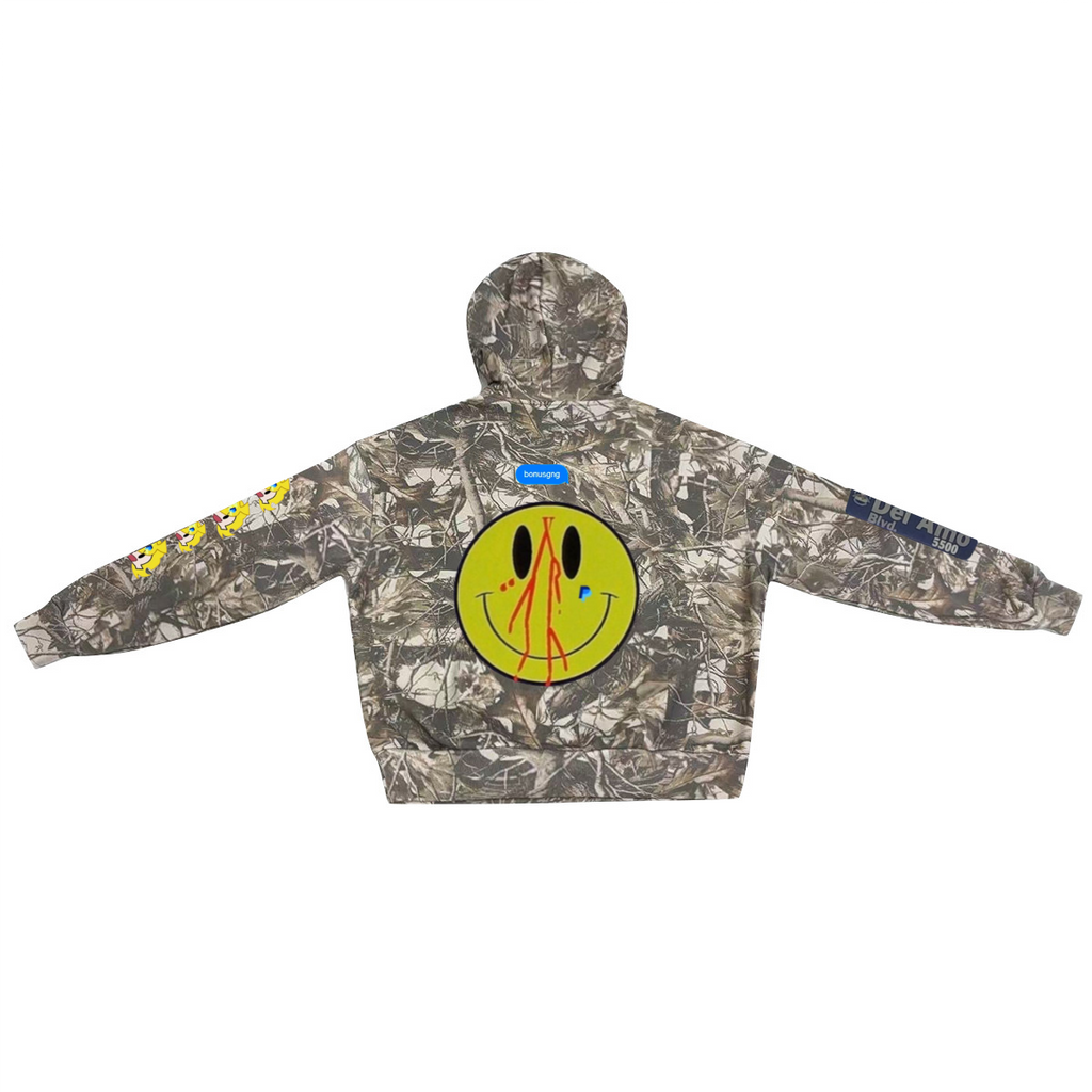 Unisex 100% Cotton French Terry Camo Hoodie（400GSM）