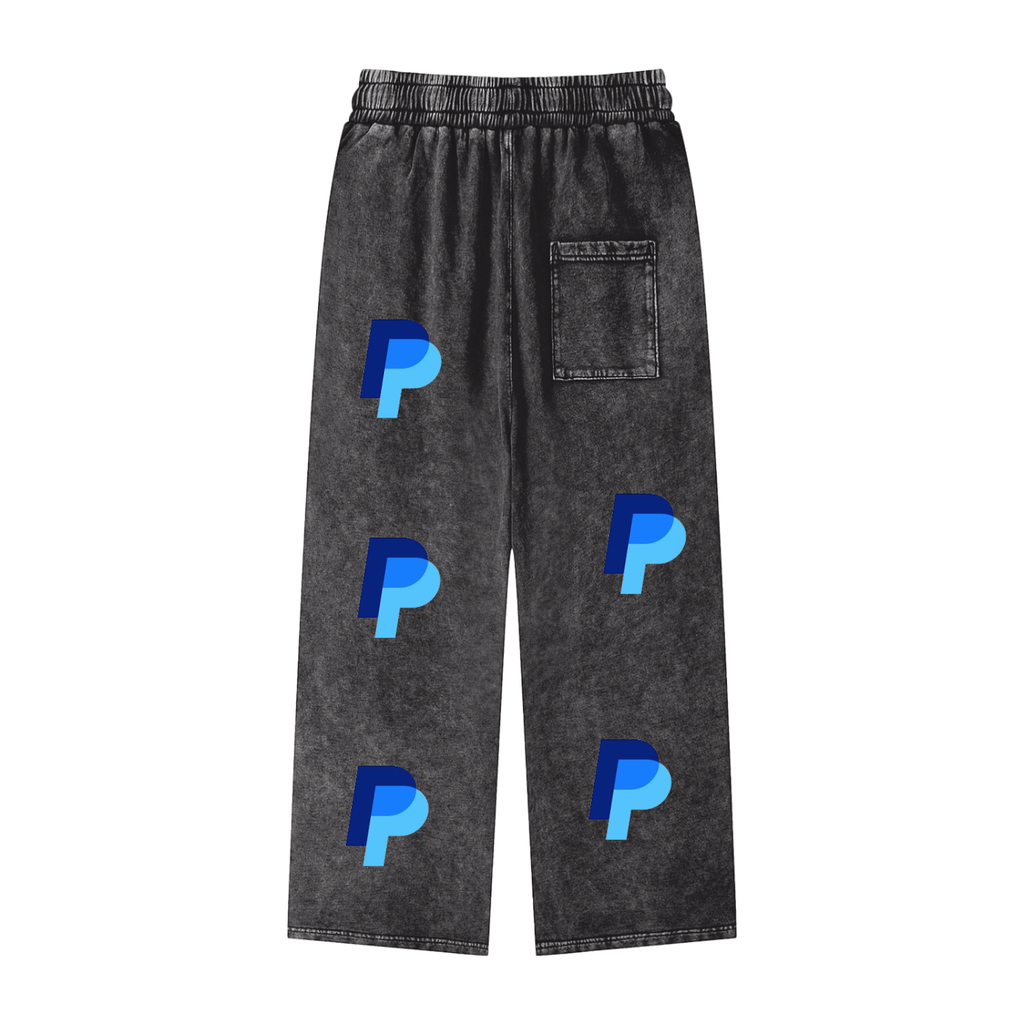 Acid Wash Straight Leg Pants - 360 GSM