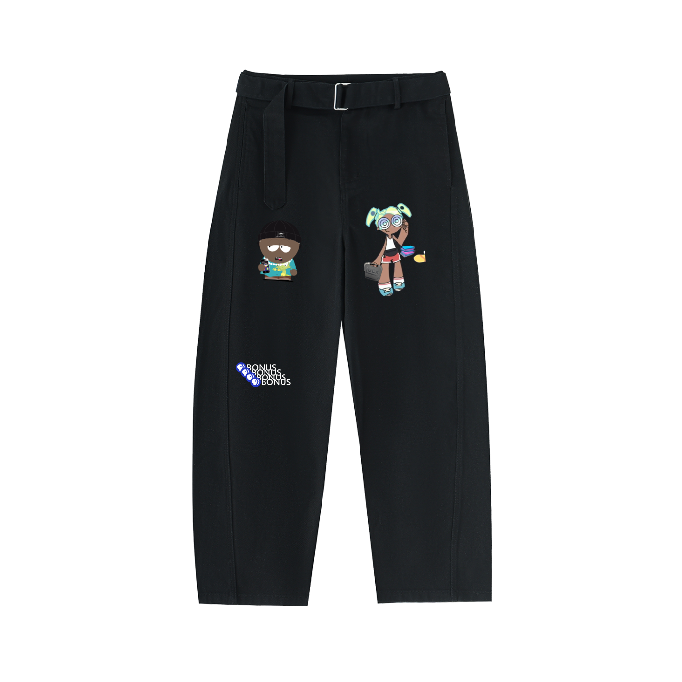 Belted Barrel-leg Chino Pants